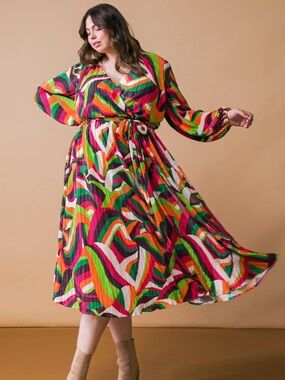 Flying Tomato Dressed to Impress Plisse Midi Dress